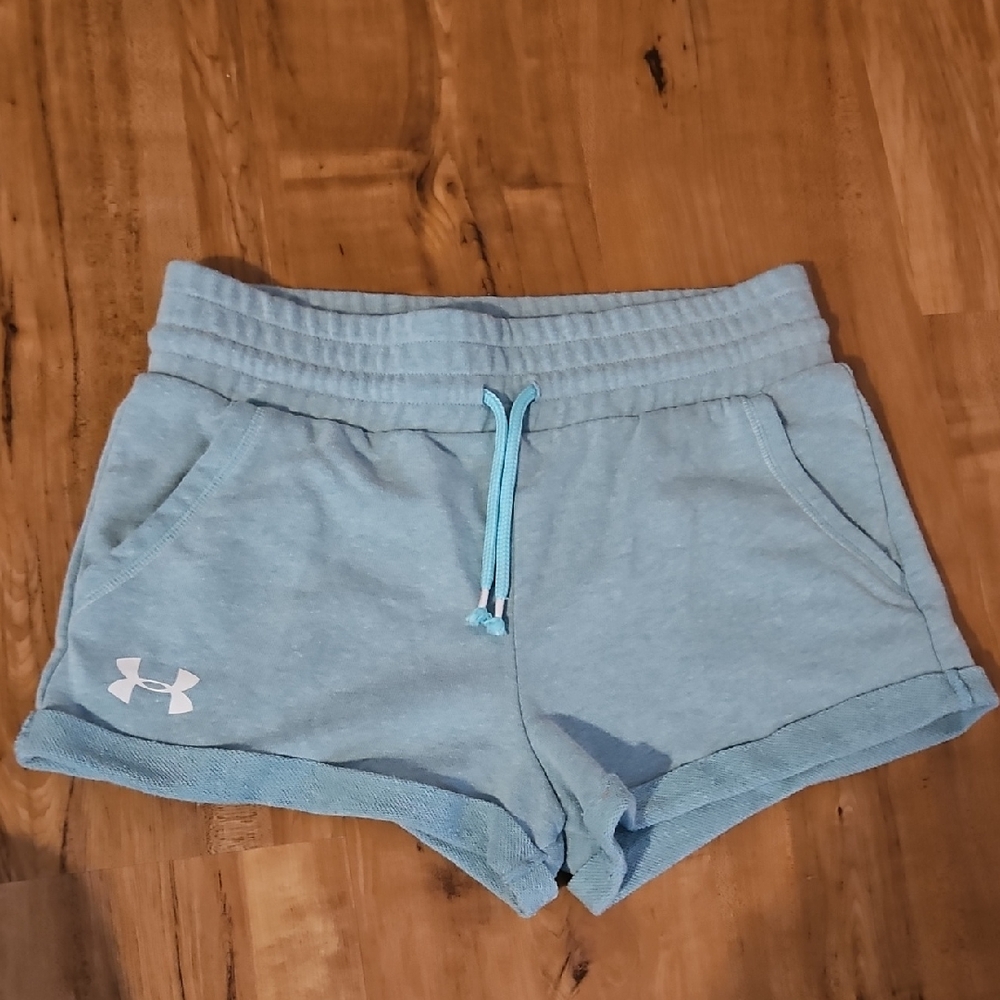 Under Armour Girl Youth’s Light Blue Athletic Terry Shorts